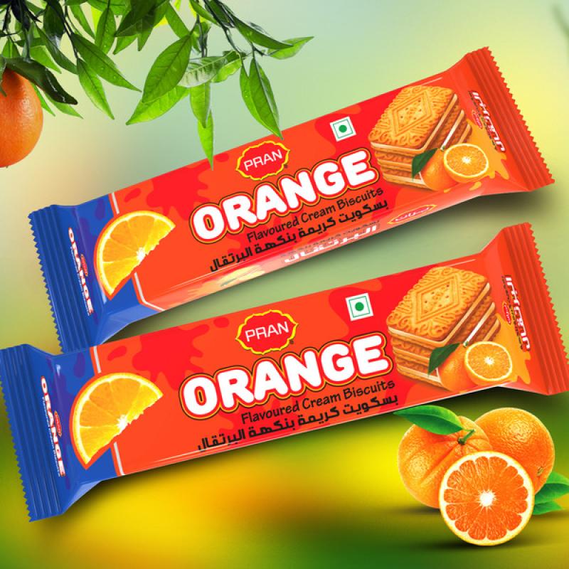 Pran Orange Cream Biscuit 90g